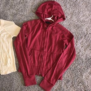 Abercrombie & Fitch zip up red hoodie